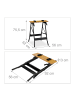 relaxdays Werkbank in Natur/ Schwarz - (B)56 x (H)75,5 x (T)62 cm