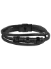Adeliás Herren Armband aus Leder 22,5 cm in schwarz