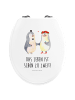 Mr. & Mrs. Panda Motiv WC Sitz Pinguin Heirat mit Spruch in Weiß