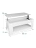 relaxdays Couchtisch in Weiß - (B)98 x (H)42 x (T)50 cm