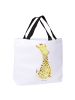 Mr. & Mrs. Panda Tote Bag Giraffe Zufrieden ohne Spruch in Weiß