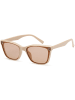 styleBREAKER Nerd Sonnenbrille in Creme / Hellbraun Getönt