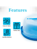 Intirilife Transportbox Behälter Kuchenbox Tortenhaube 29.8 x 28.8 x 13.2 cm in Blau