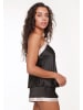 Linga Dore top + Short Satin in schwarz/champagner
