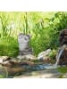 relaxdays 10x Gartenfigur Katze in Grau - (B)12 x (H)23 x (T)14 cm