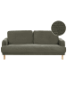 Beliani 3-Sitzer Sofa TUVE in Grün/Heller Holzfarbton - (W) 199 x (H) 85 x (L) 90 cm
