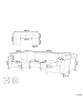 Beliani U-förmiges Sofa EVJA in Blau - (W) 300 x (H) 84 x (L) 150 cm