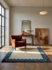 KADIMA DESIGN Teppich Wolle für Fußbodenheizung WAVENEY retro Wohnzimmer Diele in Petrol