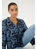 Kaffe Bluse langarm KAellen Regular fit in Blue Flower Leaf Print