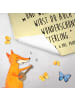 Mr. & Mrs. Panda Gästehandtücher Raupe Schmetterling mit Spruch in Gelb Pastell
