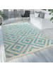 KADIMA DESIGN Teppich Kurzflor Rauten Wohnzimmer schmutzabweisend in Blau