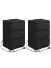 VASAGLE 2er-Set: Nachttisch Kailyn in Schwarz - (B)40 x (H)59 x (T)35 cm