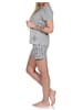 NORMANN Kurze Pyjama Shorty Schlafanzug SterneDess - 74618 in grau