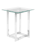Beliani Beistelltisch CRYSTAL in Silber/Transparent - (W) 40 x (H) 52 x (L) 40 cm