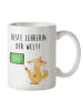 Mr. & Mrs. Panda Kaffeetasse Fuchs Lehrerin mit Spruch in Weiß