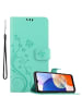 cadorabo Hülle für Samsung Galaxy A14 4G / 5G / M14 Blumen Design in Floral Türkis