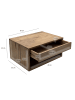 FineBuy Nachttisch in Braun / Akazie / 50x35x25