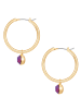 Lulu & Jane Creolen aus Messing mit Glaskristall in gelbgold