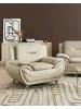 Beliani Sessel LEIRA in Beige/Silber - (W) 111 x (H) 86 x (L) 78 cm