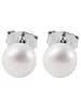 Adeliás Damen Ohrringe – Ohrstecker aus 925 Silber mit Süßwasserperle in weiß