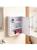 relaxdays Medizinschrank in Weiß/ Grau - (B)31,5 x (H)36 x (T)10 cm