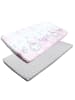 TupTam Baby Kinder Spannbettlaken 2er Pack in rosa/grau
