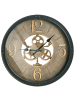 Beliani Wanduhr ALBACETE in Schwarz/Braun - (W) 50 x (H) 50 x (L) 5 cm