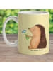 Mr. & Mrs. Panda Trinkbecher Igel Blumen ohne Spruch in Gelb Pastell