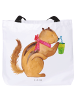 Mr. & Mrs. Panda Tote Bag Eichhörnchen Smoothie ohne Spruch in Weiß
