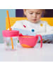 B. Box Becher mit Strohhalm BLW - Kinderschüssel Essen lernen mit Griffen in Rot