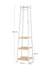 VASAGLE Garderobenständer Barnet in Eichenfarben-Weiß - (B)43 x (H)180 x (T)43 cm