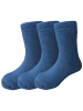 Yalion 3er-Set: Antirutschsocken Vollplüsch in Dunkelblau