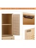 ABRIHOME Sideboard in Natur mit Rattantüren und 2 Schubladen 60x120 cm