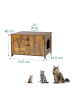 relaxdays Katzenschrank in Dunkelbraun - (B)78,5 x (H)46 x (T)44,5 cm