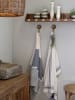 Chic Antique Geschirrtuch AIX Karo Linien Blau Creme mit Quasten