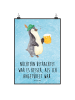 Mr. & Mrs. Panda Bild Pinguin Bier mit Spruch in Eisblau