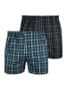 NUR DER Boxer Webboxershorts Classic in blau/schwarz kariert