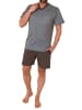 NORMANN kurzarm Schlafanzug Shorty Pyjama - 78258 in dunkelgrau