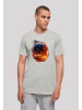 F4NT4STIC T-Shirt Basketball On Fire Sport  UNISEX in grau meliert