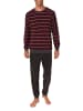 NORMANN Langarm Schlafanzug Frottee Bündchen in rot