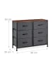 relaxdays Kommode in Grau/ Braun - (B)80 x (H)63 x (T)30 cm