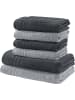 REDBEST Frottier Frottier-Set 2-farbig 6-tlg. New York in hellgrau-anthrazit