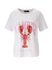 Aniston CASUAL T-Shirt in weiß-rot-rosa-dunkelrot