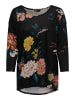 ONLY Print 3/4 Arm Shirt Dünner Rundhals Muster Pullover ONLELCOS in Schwarz-2