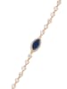 faina Women Crystal Studded Chain Link Bracelet in Rose Gold Navy