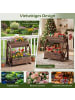 COSTWAY Blumenkasten mit Wagenrad in Braun