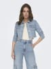 ONLY Verkürzte Jeansjacke mit Fly-Away Kragen in Light Blue Denim
