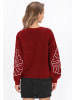 IZIA Women Cardigan in burgundy