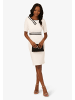 Adrianna Papell Kurzes Etuikleid Crepe Ribbon Short Dress in Ivory/Black