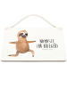 Mr. & Mrs. Panda Deko Schild Faultier Yoga mit Spruch in Transparent